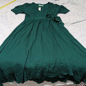 NWT 16 Maeve Anthropologie Dress Green Belt Wrap Ret 158 Lined